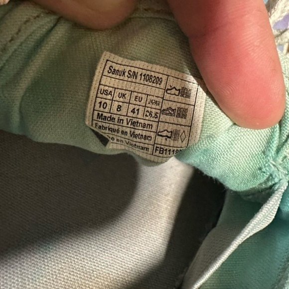 Sanuk Cool Slip On Ombré Tie Dye Blue Purple Green Surfer Boho Canvas Shoes 10 - Picture 10 of 11